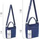 AOCINA Denim Purse Jean Tote Bag for Women Crossbody Shoulder Weekend Bags Denim Purses and Handbags for Women (Small, Celtic Dark Blue)