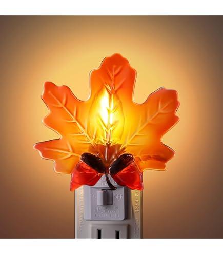 Meonum Thanksgiving Leaf Night Lamp Bedroom Bathroom Kitchen Hallway