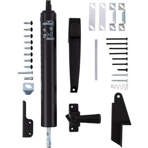 Wright Products Lanai Corrosion Resistant Screen Door Hardware Kit  Pneumatic Closer with Push-Button Latch, No Lock Out, Hold-Open Washer (Transitional, Bronze)