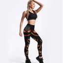 Women's High Waist Scary Print Halloween Legging Soft Stretchy Pumpkin Pattern Halloween Long Pants Trendy Leggings (L)