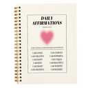 JWVK Daily Affirmations Preppy Pink Aura Heart Notebook,Trendy Positive Affirmations Inspirational Notebook Journal for Teen Girl Work Office School Student Teacher,Hardcover Spiral Notebook 5.5x8.3 and YUNISS Christmas Gifts 18 Colors Acrylic Paint