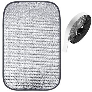 Frienda Rv Window Reflective Insulation Roll 23.6inch*15ft Double Aluminum Foil Heat Bubble Thermal Window Shade Door Cover Blackout for Garage Roof Travel Camper Skylight Shield