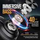 TuneFlux Wireless Bluetooth Headphones Over Ear, 80H Playtime, 3EQ Sound Modes, HiFi Stereo Headphones with Deep Bass Microphone, Foldable Bluetooth 5.3 Headsets for Smartphone/PC/Computer