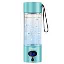 Hydrogen Water Bottle - 5000 PPB in 8 Minutes, Cyclic Mode for 8 Hours, Self Clean, Aluminum & Glass, 360ml Capacity, for Travel, Sports, Office, Home (Cyan-Blue)