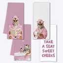 INDAJEDN Funny Tiger Bathroom Hand Towels, Pink Bathroom Decor, Trendy Coquette Tiger Decorative Hand Towels for Bath Room Washroom Spa, 16x24 Inch Set of 4