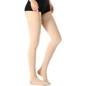Thigh High Medical Compression Stockings For Women & Men,20-30 mmHg Thigh High Compression Socks,Closed Toe Graduated Support Hose with Silicone Dot Band-Ideal For Varicose Vein,Edema,Swelling, Medium