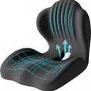 Ergonomic Seat Cushion,Lumbar Support for Office Chair, Memory Foam Chair Cushion for Car Seat,Long Sitting Comfort & Posture Support (Black), Large