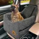 Dog Car Seat for Small Dogs, Memory Foam Dog Booster Seat, Travel Safety Per Car Seat with Washable Removable Cover, Storage Pockets for Dogs up to 35 lbs(Gray)