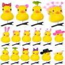 12 Pcs Duck Hair Clips, Cute Festival Rave Sprouts, Yellow Duck Hairpin Accessories for School Home Party Props