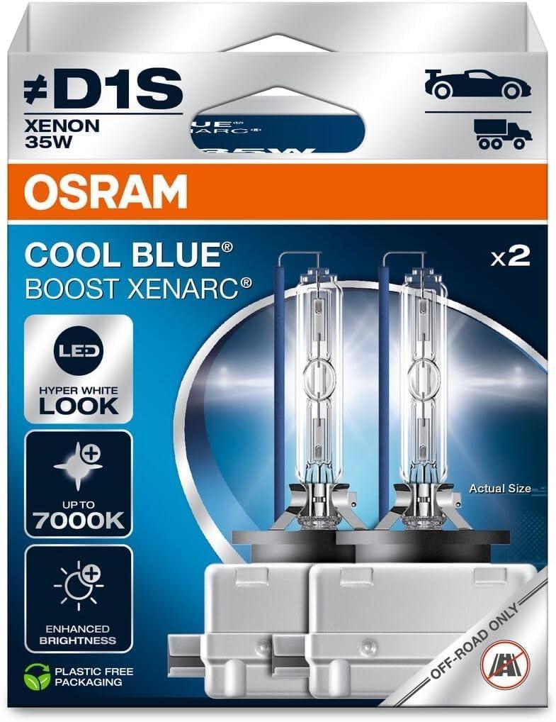 OSRAM XENARC Cool Blue Boost, D1S, Xenon Headlight Lamps, 7000K, Hanging folding box (2 lamps), offroad use only
