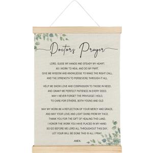 ATBWGT Doctors Prayer Christian Wall Art Decor, Christian Home Decor, Inspirational Bible Verses Poster Hanger Frame for Home Office, Doctor Medical Student Gifts, 12x16 Inch