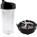Replacement Parts 24oz cup with Blade and Bottom Base Cap, Gasket,Compatible with Oster Pro 1200 Blenders