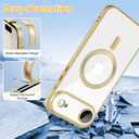 Hython Magnetic Clear for iPhone Air Case with Camera Lens Protector [Compatible with MagSafe] Luxury Plating Edge Slim Soft TPU Cover Protective Phone Case for iPhone Air 6.5", Matte Gold