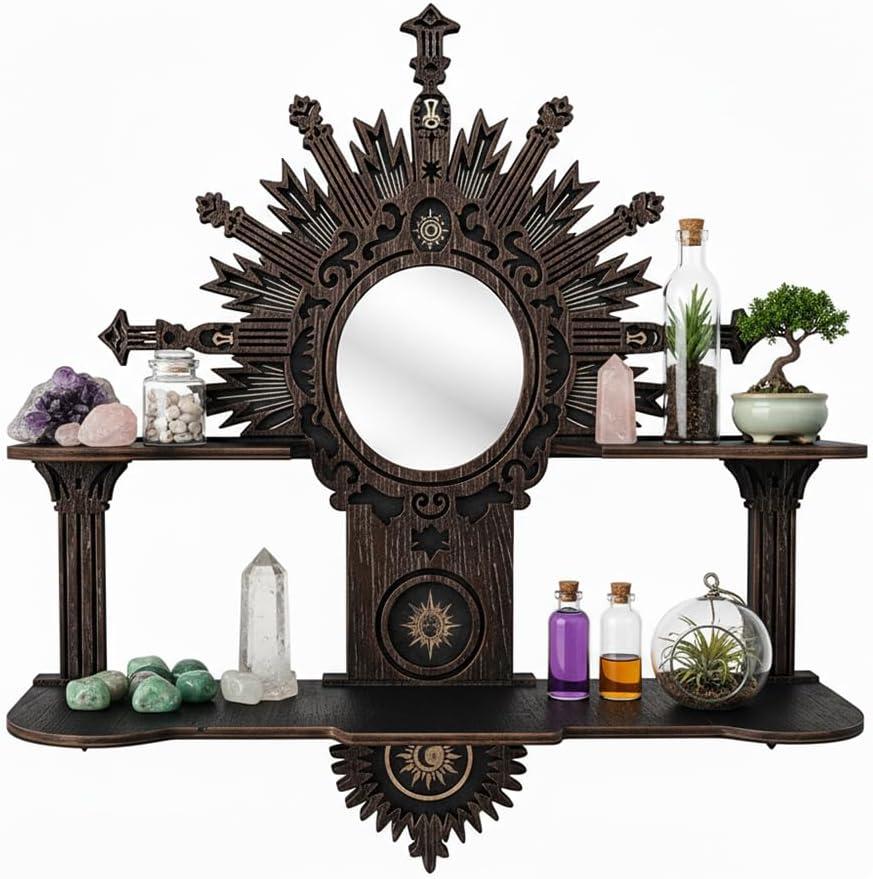 Gothic Shelf for Wall, Trinket Shelf, Gothic Mirror Decor, Vintage Shelf, Large