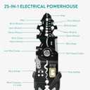 Navaris 25-in-1 Electrician's Multitool - Multi-tool w Pliers Wire Cutter Wrench - Anti-Rust Cr-V Steel Construction - Ergonomic Handle - Multitools & Accessories for Electricians