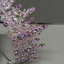 Birthday Tiara Crown with Sash for Women, Headband Hair Accessories for Wedding Party Costume (A-Purple)