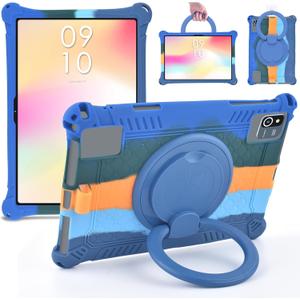 DETUOSI Silicone Case for Plimpton PlimPad P60 10 inch, Multi Angle Protective Case for Moderness MB1001 10 inch, Hoozo 10.1 inch, VASTKING KingPad K10 10.1 inch Tablet, Dazzling Dark Blue