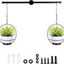 Hanging Planters for Indoor Plants - Plant Hanger Indoor Rod with 2 Diamine Plastic Pots, Ceiling or Wall Planters, Hanging Flower Pots - Plants NOT Included