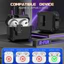 2 x R-fun for AirPods 3 Case Cover with Lock & Cleaning Kit, Keychain, Magnetic Lid, Compatible with AirPods 3rd Generation 2021 Protective Case, Support Wireless Charging, Black