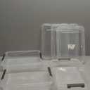 Citylife 3 PCS Plastic Storage Bins with Latching Lids Portable Project Case Clear File Box Stackable Storage Containers for Organizing A4 Paper, Photo, Document, Scrapbook (5QT)