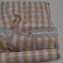 Cute Gingham Picnic Blanket, Waterproof Foldable, in Large 80x60in and Extra Large 80x80in, Portable Compact Beach Blanket, Oversized XL Outdoor Mat (Tan, X-Large)