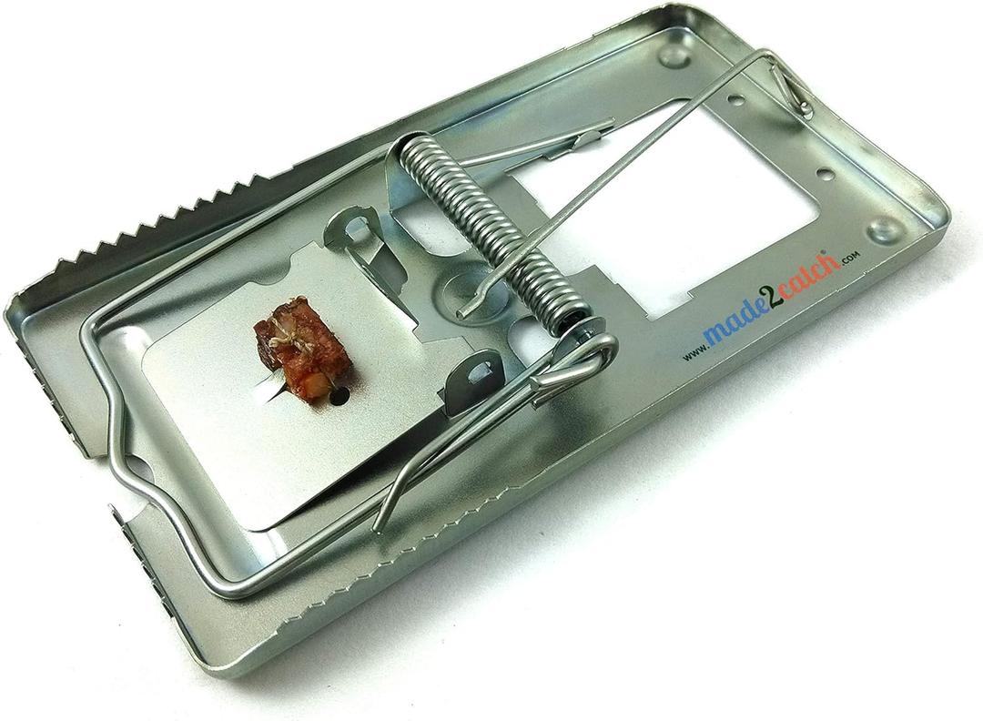 Pack of 4 made2catch Classic Metal Rat Traps Fully Galvanized - Classic metal snap traps,  Work, Durable, Reusable, and Effective