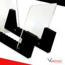 VK Royal Vinyl Records Storage Holder Display Stand 7' Holds Up to 25 LP's Wood Stand, Rubber Grip Pad and Clear Acrylic Ends Vinyl Record Storage (Black)