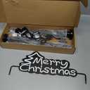 Ridota Christmas Garland Hanger for Front Door Adjustable 34-48 Inch, Over The Door No Drill Garland Holder with Heavy Duty 22lb Capacity, Includes Merry Christmas Sign for Outdoor Holiday Decor