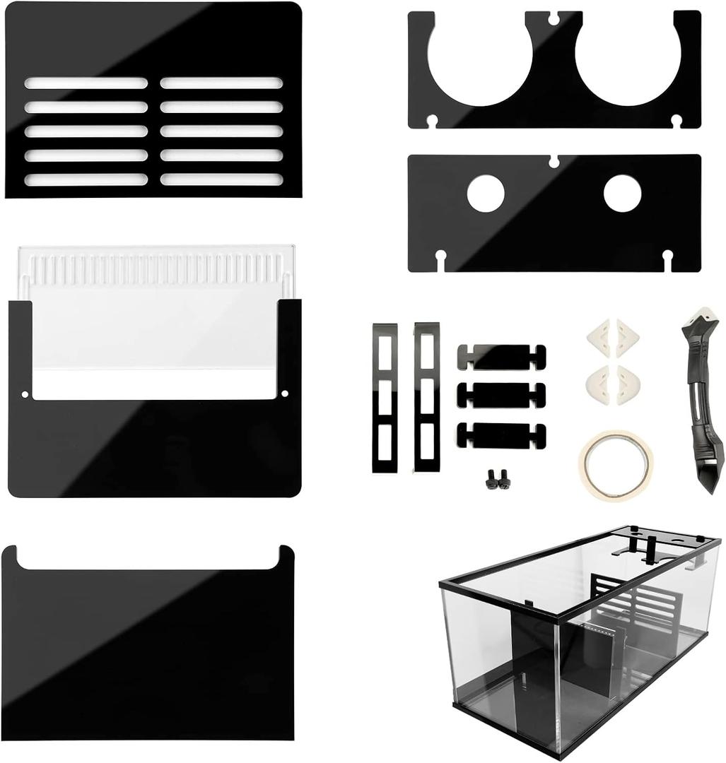 Adjustable Sump Baffle Kit - Refugium Kit for 20 Gallon Long Tank - Reef Aquarium - Saltwater Aquarium Filter System- Protein Skimmer Sump (20Gallon Long)