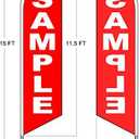 4 Less Co DMV SERVICES Windless Swooper Flag 15' Tall Pole Kit Feather Banner Sign rq-h, 48 x 96 inch