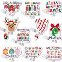 Riceshoot 10 Pcs Christmas Nurse Badge Reel with Metal Clip Acrylic Name Badge Clips Retractable Elk Footprints Christmas Ball Gingerbread Man Ideal Gift for Nurses Doctor Teachers