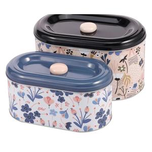 2 Pcs Holiday Cookie Tins with lids set of 3, Multiple Uses, Lid Design, Easy to Use, Baking Cake Container for Storing Patisseries, Metal cookie gift tins for Christmas and year round (Flower Garden)