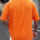 BEAUDRM Men's Floral Tees Tops Crewneck Shirt Short Sleeve Vacation Summer T Shirt Streetwear (Orange, S)