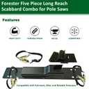 FORESTER Long Reach Pole Saw Scabbard - Boom Mount Power Pole Saw Holder Five Piece Long Reach Scabbard Combo for Fairmont Altec Reliable Pole Saw Attachment Pole Chainsaw Parts Polesaw Attachments
