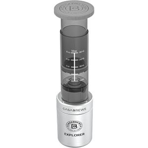 CASABREWS KP3000 Portable Coffee Maker, 2 in 1 Small Travel Coffee Machine for K Cup Pod or Ground Coffee, Quick Coffee Press Kit with Stainless Steel Cup, Cup Lid, Straw and Storage Bag