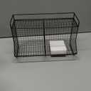 Huwena 2 Pcs Tiered Pegboard Baskets Bins Set with 4 Hooks Black Pegboard Parts Storage System Metal Garage Tool Organizer for Workbench Bathroom Kitchen Accessory Storage(2 Grid,Black)