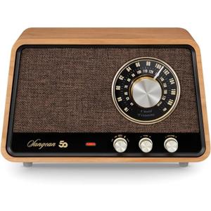 Sangean WR-55 AM/FM/Bluetooth/AUX Premium Analog Wooden Cabinet Radio 50th Anniversary Edition