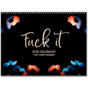 2026 Wall Calendar For Tired Women,Fuck It Calendar 2026 Lady Calendars For Tired Moms,Funny Swear Word Planner Monthly Calendars,Fuck It Funny Calendar For Home Office,Christmas Gift For Women,Thick Paper Wall Planners 11x17Inch(Open) (Multi-color)