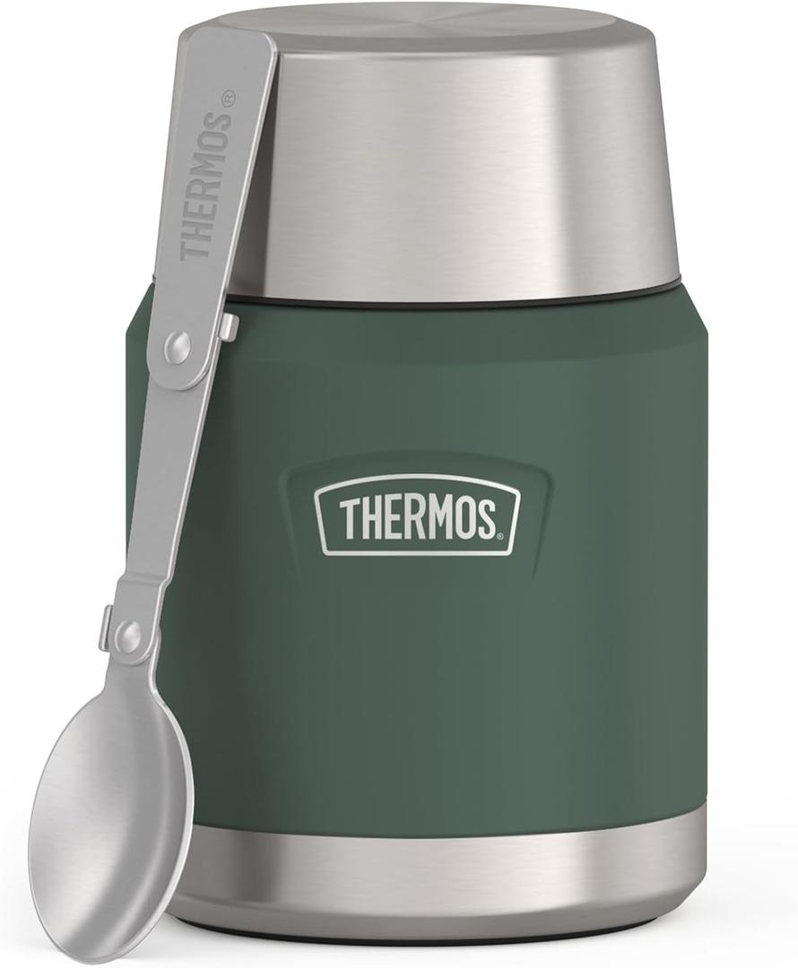 THERMOS ICON Stainless Steel Food Jar with Spoon, 16 Ounce, Glacier