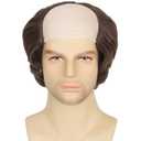 Miss U Hair Old Man Wig Funny Short Brown Bald Cap with Hair On Sides Balding Wig Grandpa Halloween Cosplay Costume Wigs