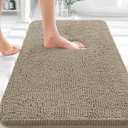 OLANLY Bathroom Rugs 30x20, Extra Soft Absorbent Chenille Bath Rugs, Rubber Backing Quick Dry, Machine Washable Bath Mats for Bathroom Floor, Tub and Shower, Home Decor Accessories, Warm Taupe