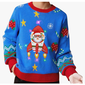 Meland Kids Ugly Christmas Sweater - Light Up Funny Holiday Pullover - Cute Xmas Sweater for Boys & Girls Age  8-10 Year Old
