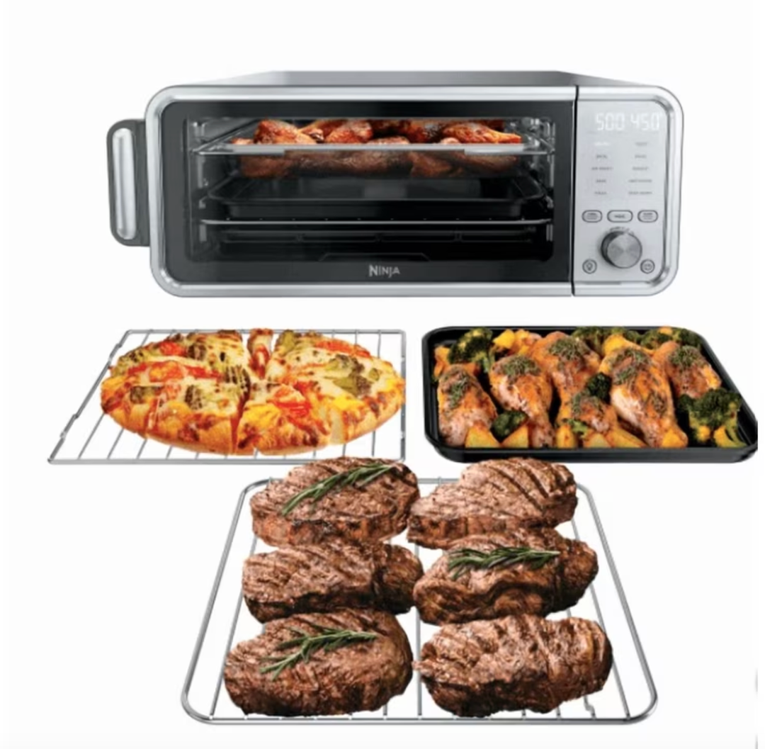 New Ninja Flip 10-in-1 Toaster Oven & Air Fryer with Added Broil Rack