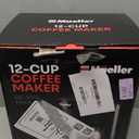 Mueller 12-Cup Drip Coffee Maker - Borosilicate Carafe, Auto-Off, Reusable Filter, Anti-Drip, Keep-Warm Function, Clear Water Level Window Coffee Machine, Kitchen Essentials & Accessories (Black)