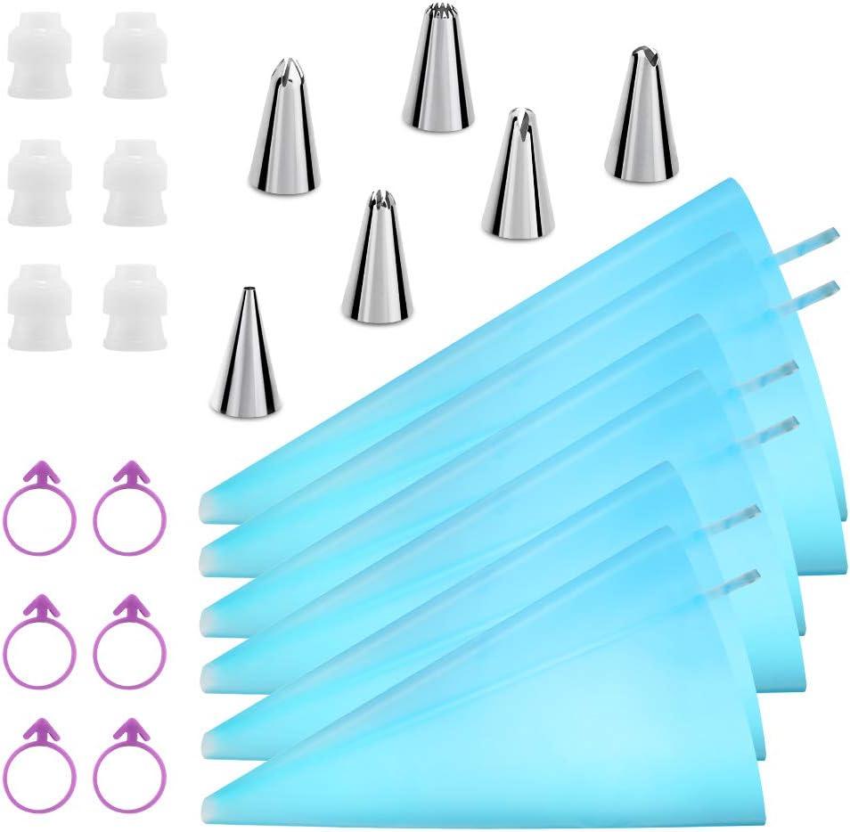 Reusable Decorating Set: Piping Bags, Tips, Couplers & More by Kasmoire