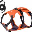 No-Pull Dog Harness, Reflective Waterproof Harness with Easy Control Handle for Safe Walking, Adjustable Dog Vest Harness for Large Medium Small Dog, Breathable Pet Harness with Leash Set (Orange)