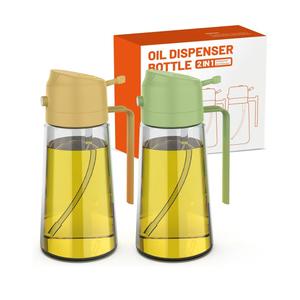 16oz 2-in-1 Oil Dispenser and Sprayer Set of 2 - Olive Oil Spray for Kitchen, Cooking, and Grilling - Pour and Spray Bottle, Ideal Kitchen Gadget