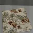 Flax Throw Pillow Cover Green Pattern Pine Cones Realistic Look Vintage Pinecone Winter 20x20 Inches Pillowcase Home Decor Square Cotton Linen Pillow Case Cushion Cover