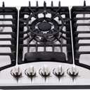 30 Inch Gas Cooktop, 5 Burners Stainless Steel Built-in Stovetop Propane/Natural Gas Convertible Stove Top Dual Fuel Cooktop