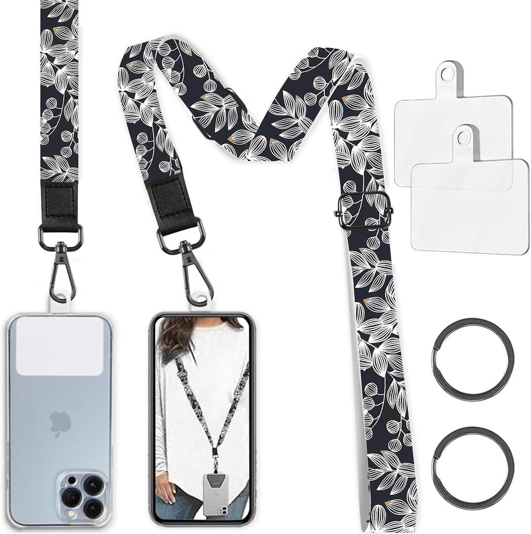 Phone Lanyard Crossbody Phone Strap, Tropical Leaf Cell Phone Lanyard for Around The Neck Shoulder Wristlet Strap